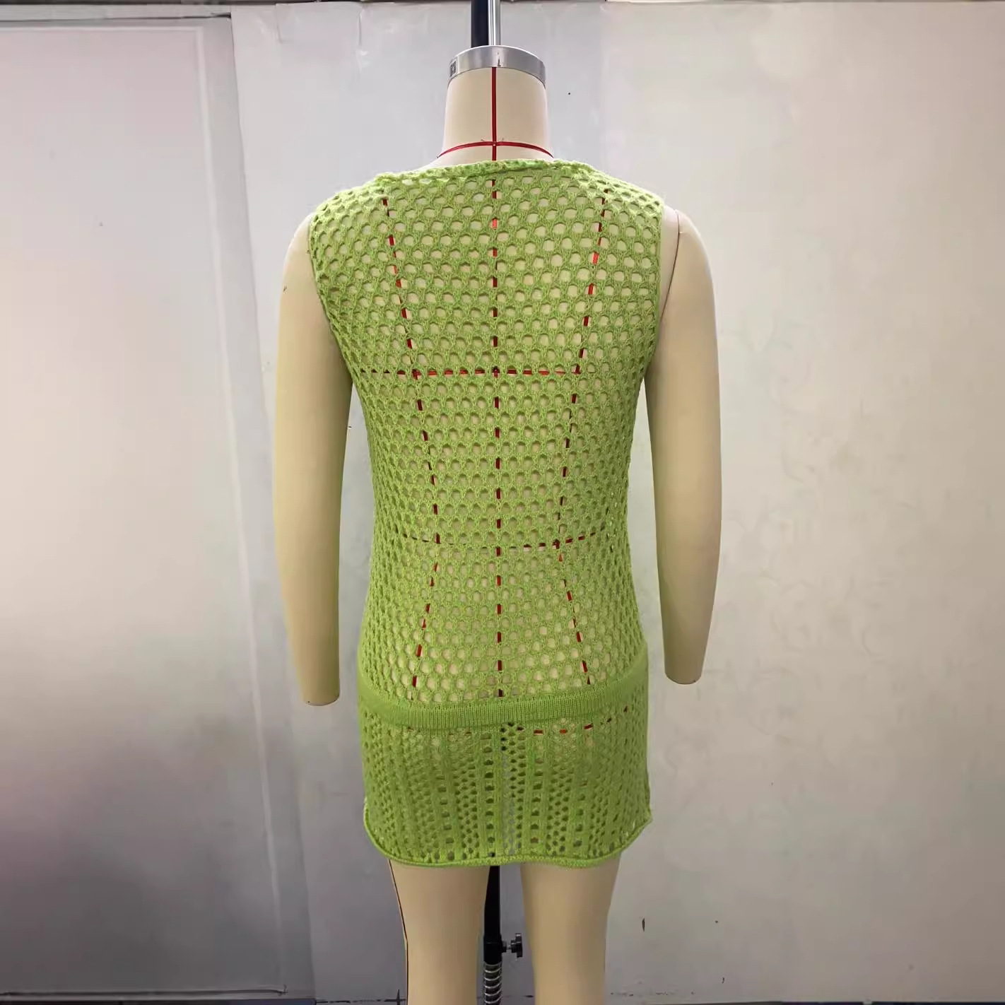 Women's Sleeveless Cutout Sheer Knit Dress
