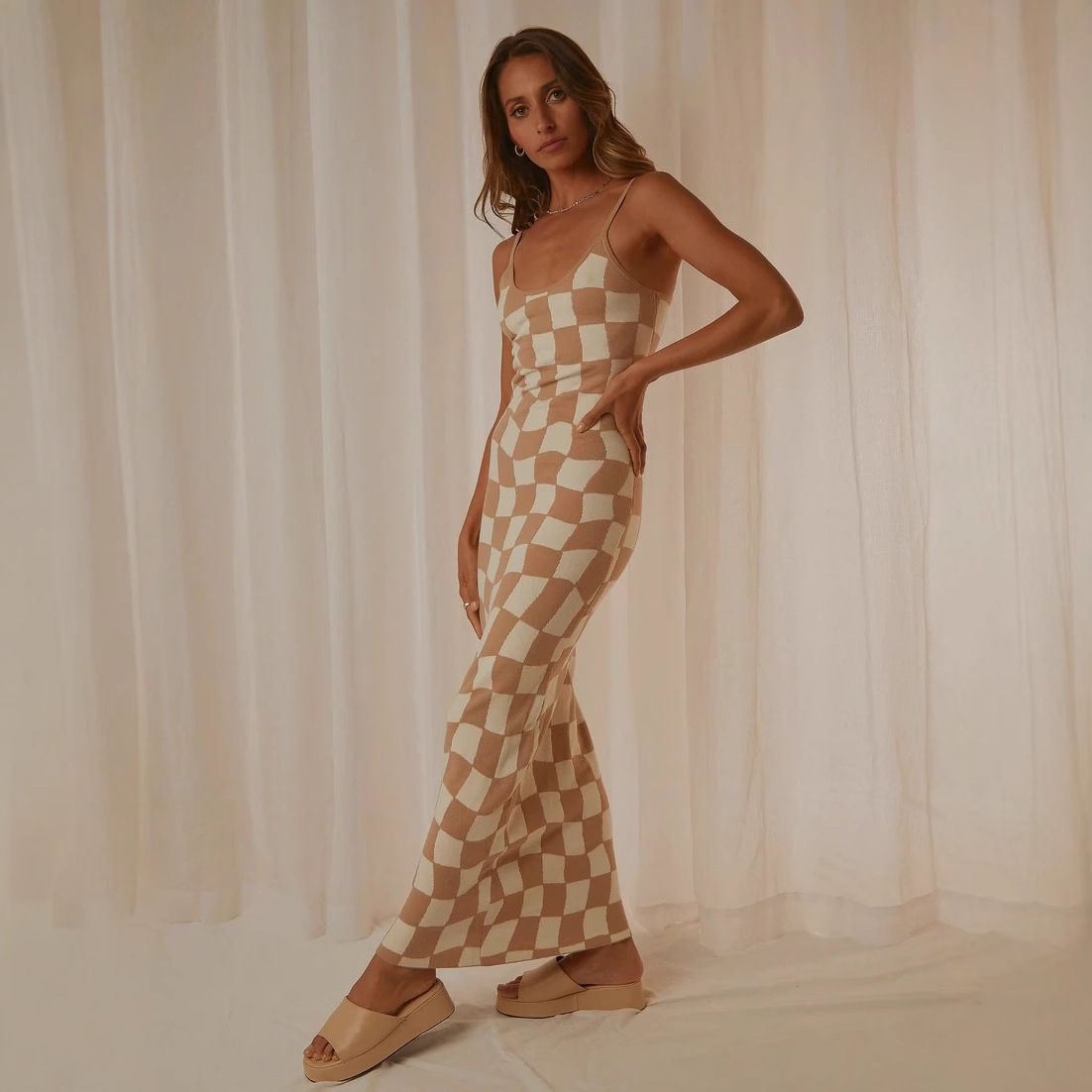Women's Floral Print V-Neck Sleeveless A-Line Maxi Dress
