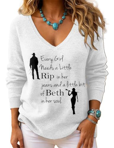 Women's V-Neck Long Sleeve Graphic Print T-Shirt