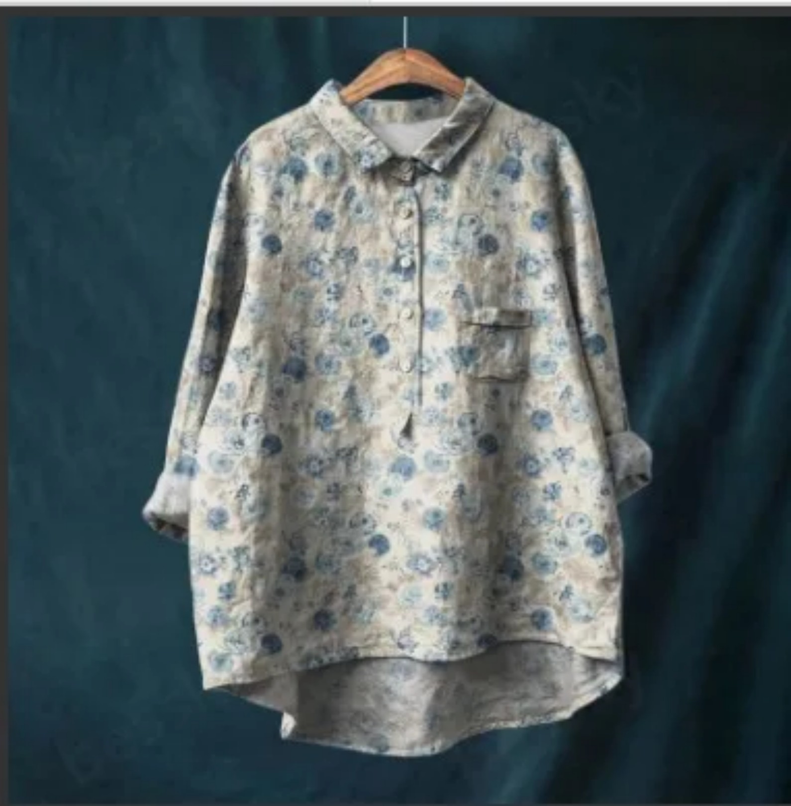 Women's Floral Print Long Sleeve Blouse