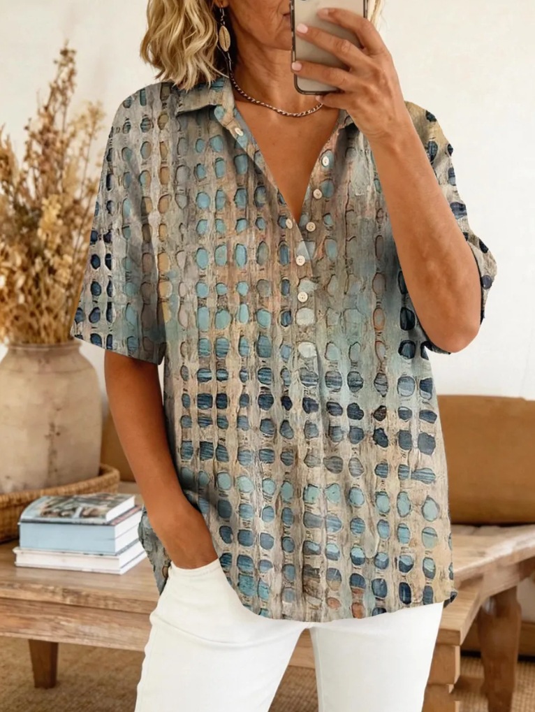 Women's Printed Half-Sleeve Blouse