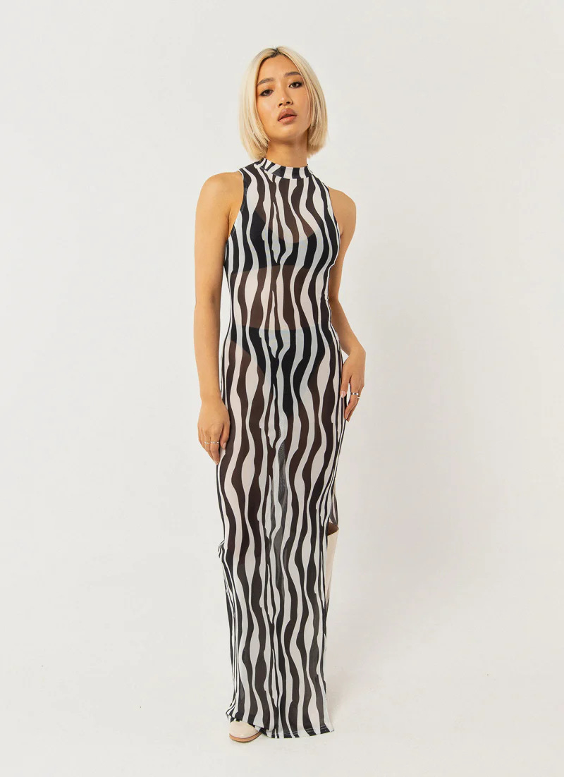Women's Printed Bodycon Cami Dress Sleeveless