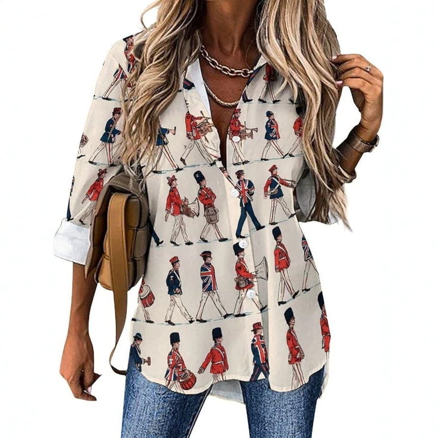 Women's Oil Painting Animal Print Long Sleeve Shirt