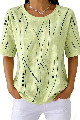 Summer Line Dot Print Short Sleeve T-Shirt