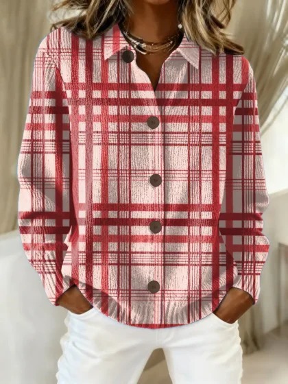 Women's Colorblock Starry Sky Print Long Sleeve Button-Front Shirt