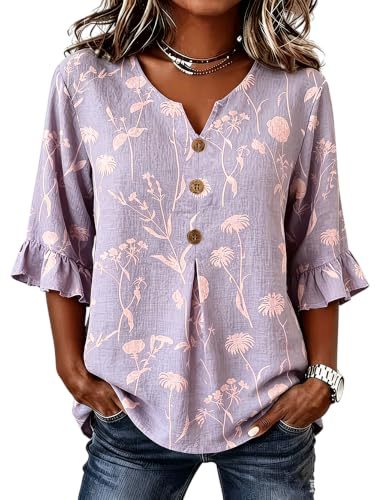 Women's Floral Print Half-Sleeve Casual Shirt