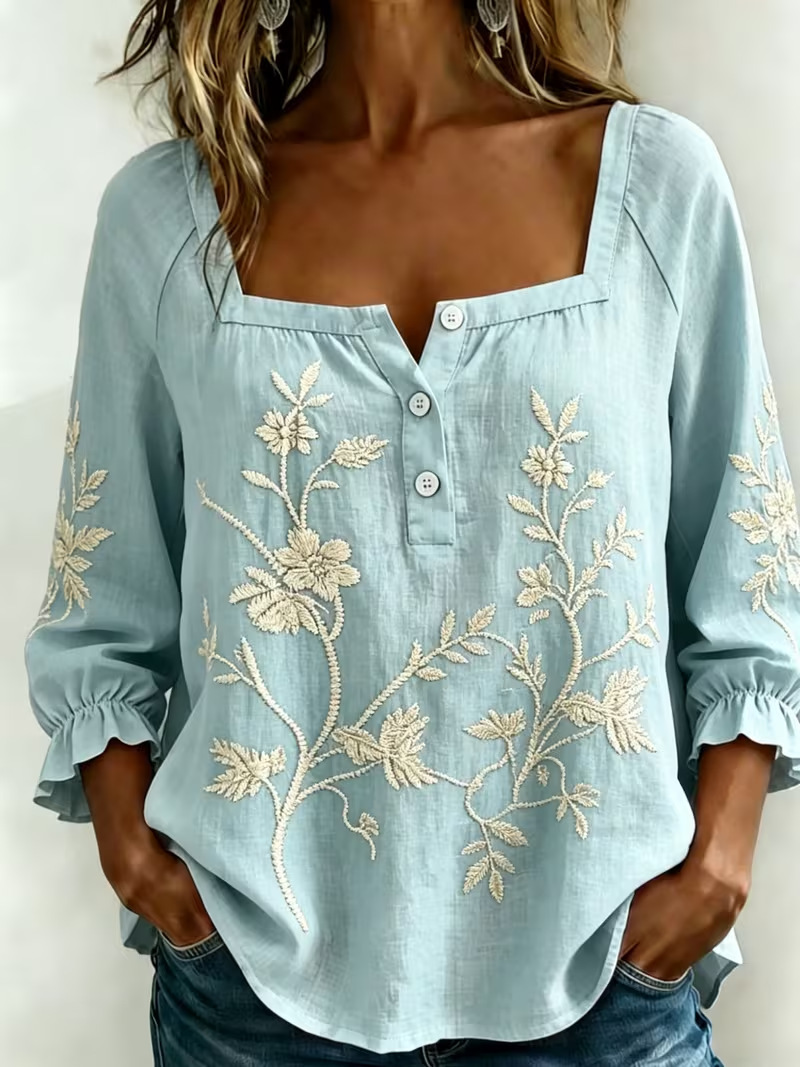 Women's Unique Print Long Sleeve Button-Down Shirt