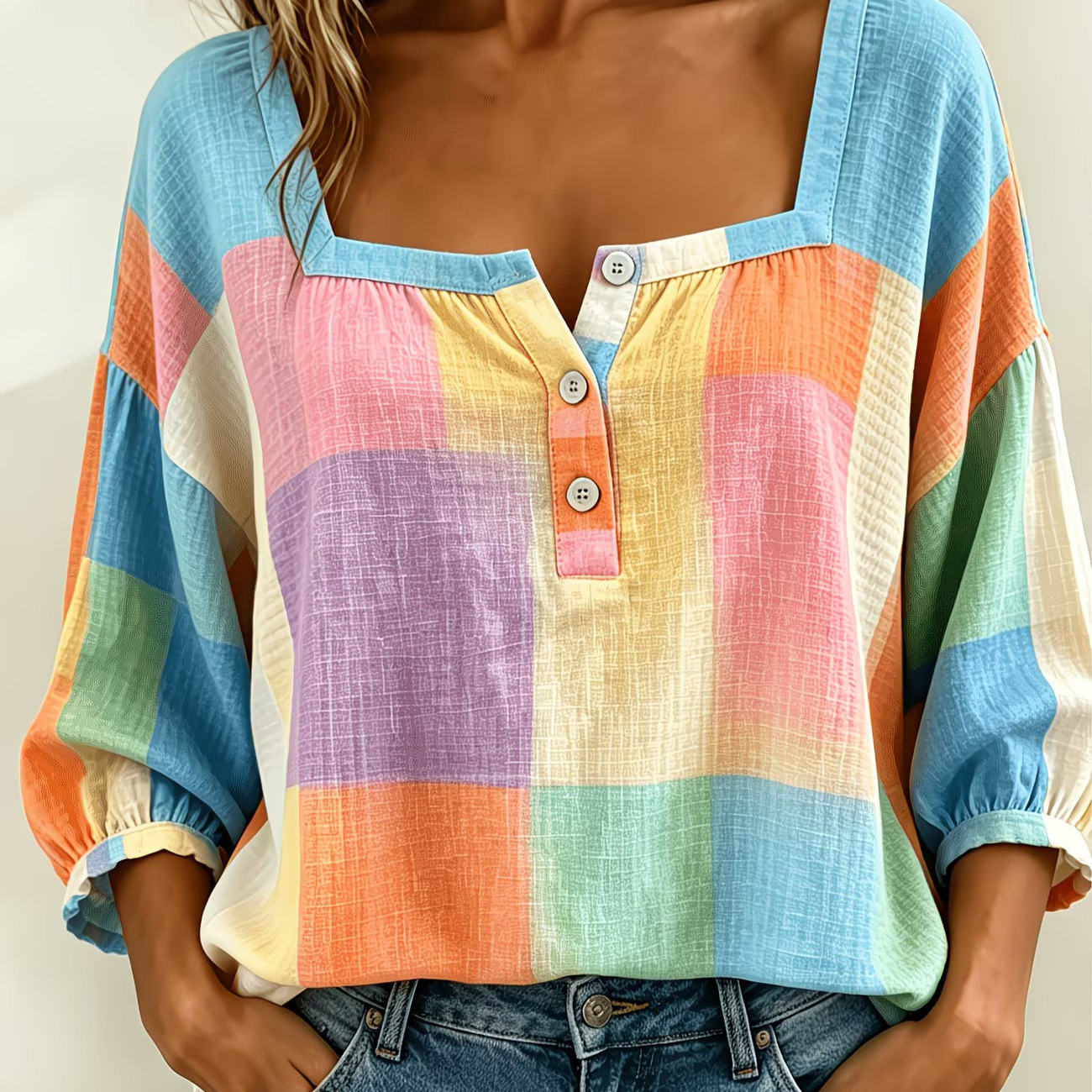 Women's Printed Short Sleeve Blouse