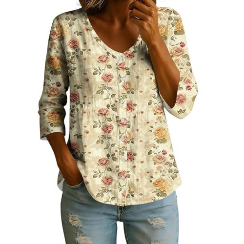 Women's Elegant Floral Print Half-Sleeve Blouse
