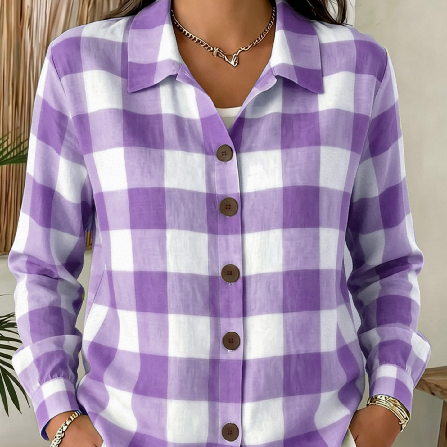Women's Floral Print Long Sleeve Casual Shirt