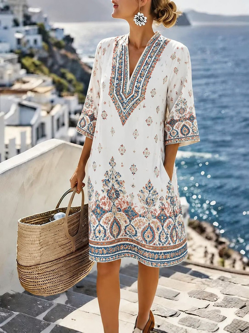 Women's Elegant Floral Print Ruched Bodycon Midi Dress Sleeveless Deep V-Neck