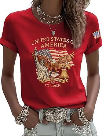 Eagle & Statue of Liberty Graphic Crewneck Short Sleeve Tee