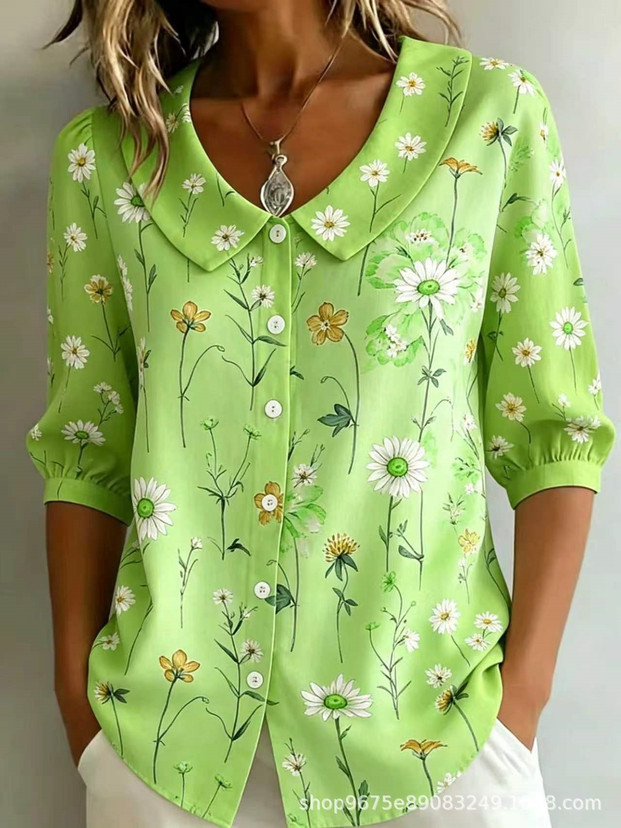Women's Solid Print Short Sleeve Blouse
