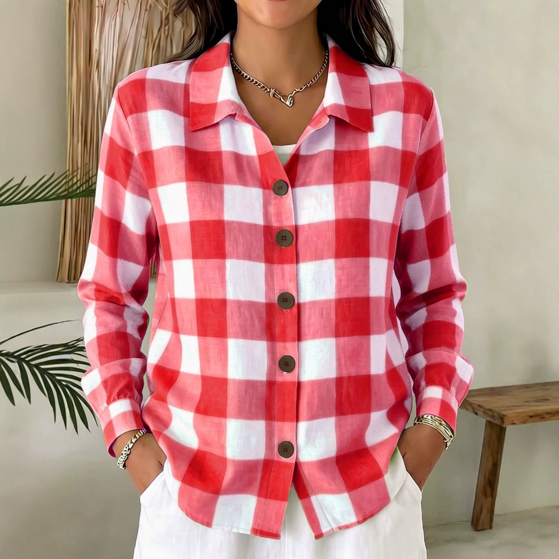 Women's Floral Print Long Sleeve Casual Shirt