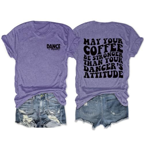 Women's Summer Dance Mom Graphic Print Crew Neck Short Sleeve Top