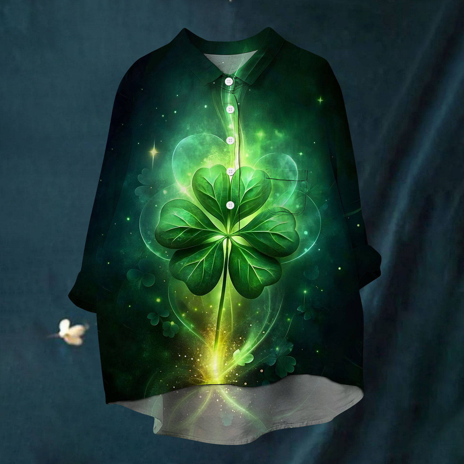 Women's Summer Magic Hat Money Pot Print Long Sleeve Shirt