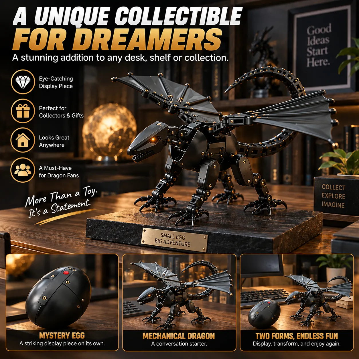 ⚡DragonMorph – Egg to Dragon Transforming Mechanical Toy