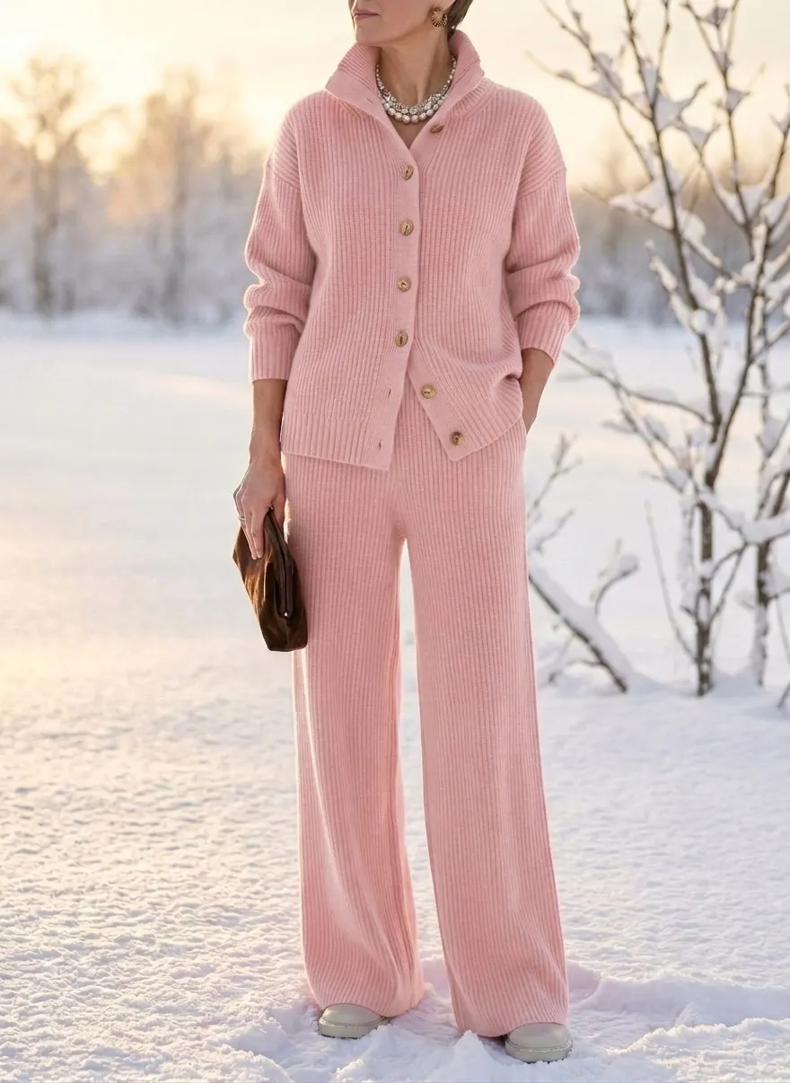 Women's Ribbed Knit Two-Piece Set