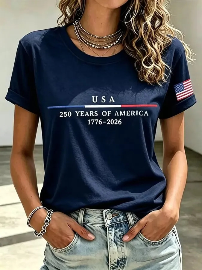 Women's Summer V-Neck Short Sleeve 3D Print T-Shirt
