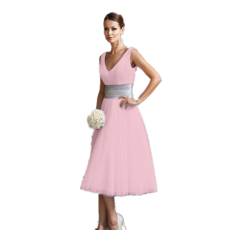 Solid V-Neck Sleeveless A-Line Midi Dress