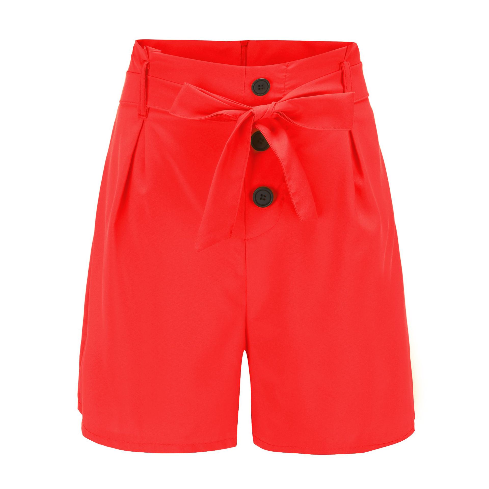 Women's High Waist Belted Wide Leg Shorts