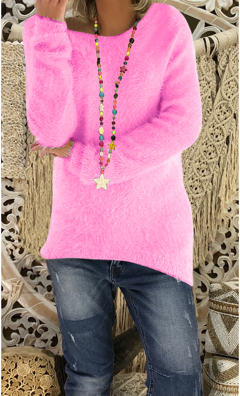 Women's Solid Color Long Sleeve Loose Knit Sweater