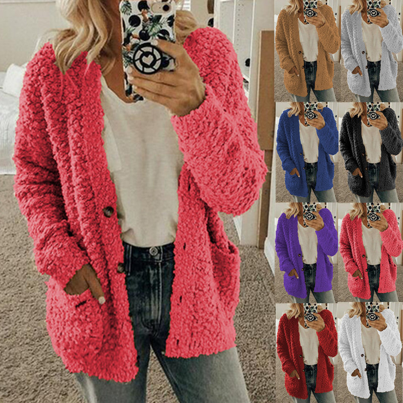 Women's Faux Shearling Coat Casual Loose Fit Plus Size