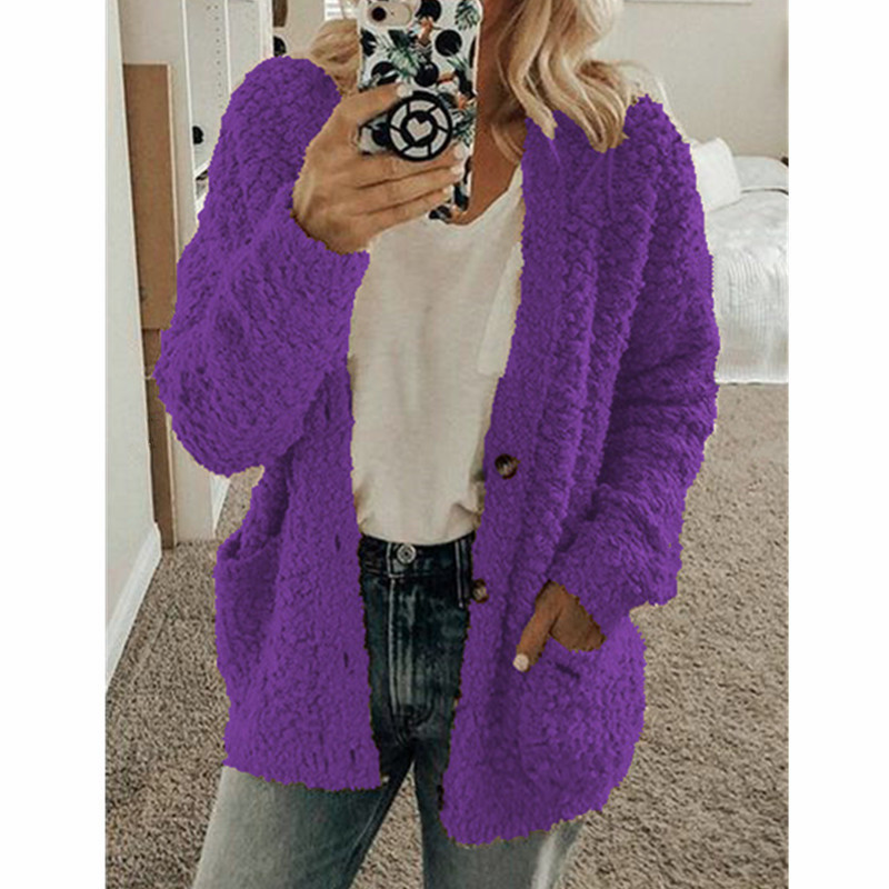 Women's Faux Shearling Coat Casual Loose Fit Plus Size