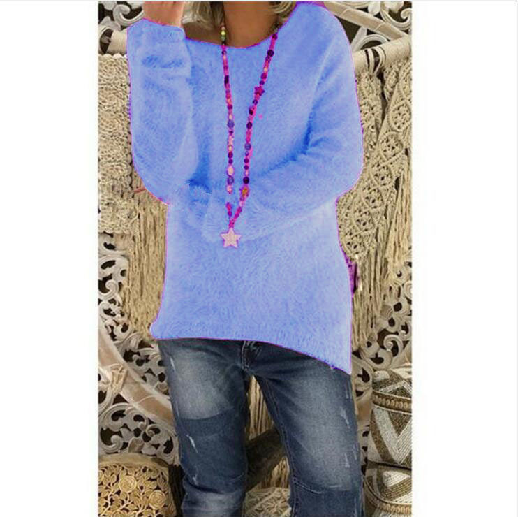 Women's Solid Color Long Sleeve Loose Knit Sweater
