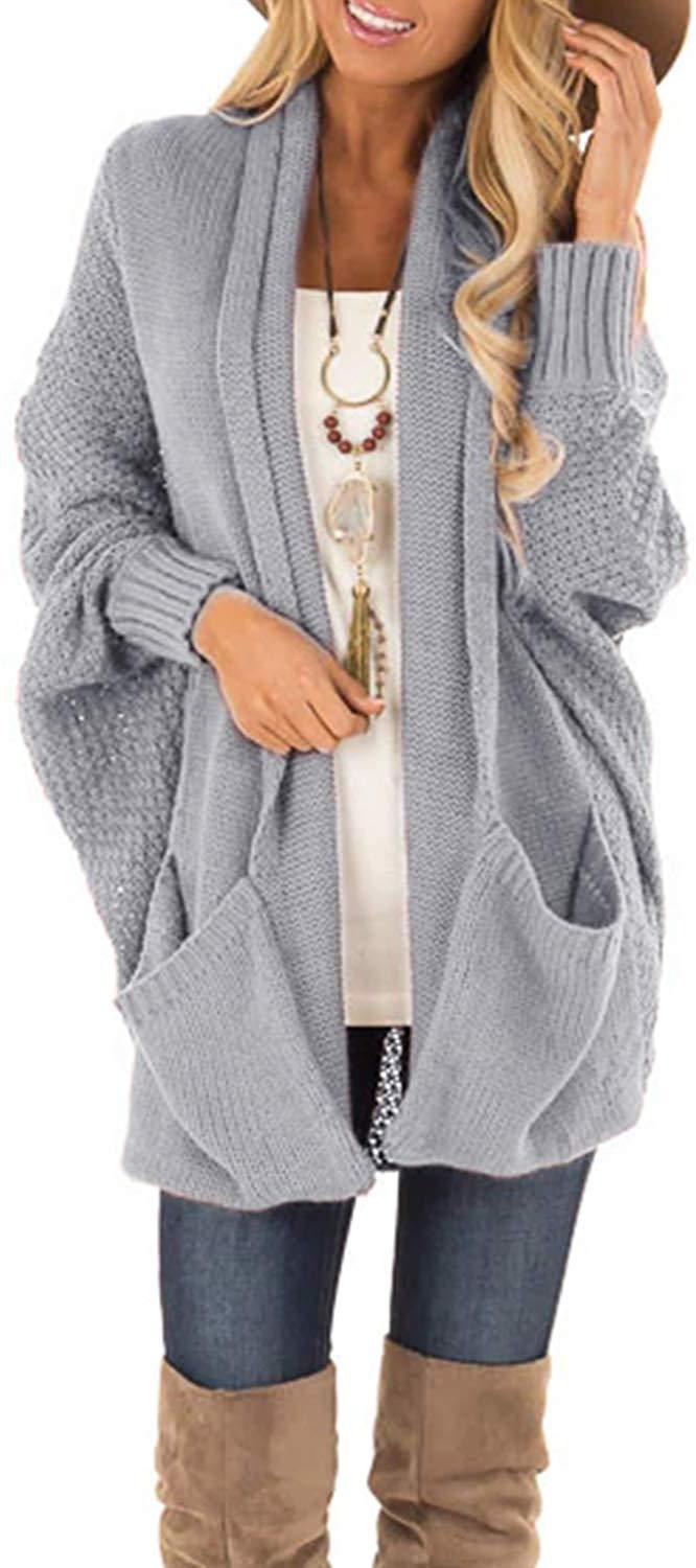 Batwing Sleeve Knit Cardigan Sweater