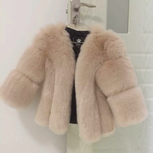 Faux Fur Cropped Coat with Seven-Sleeve Splicing