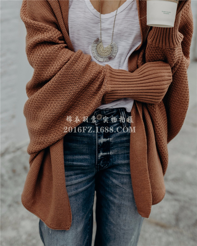 Women's Off-Shoulder Loose Knit Sweater Cardigan