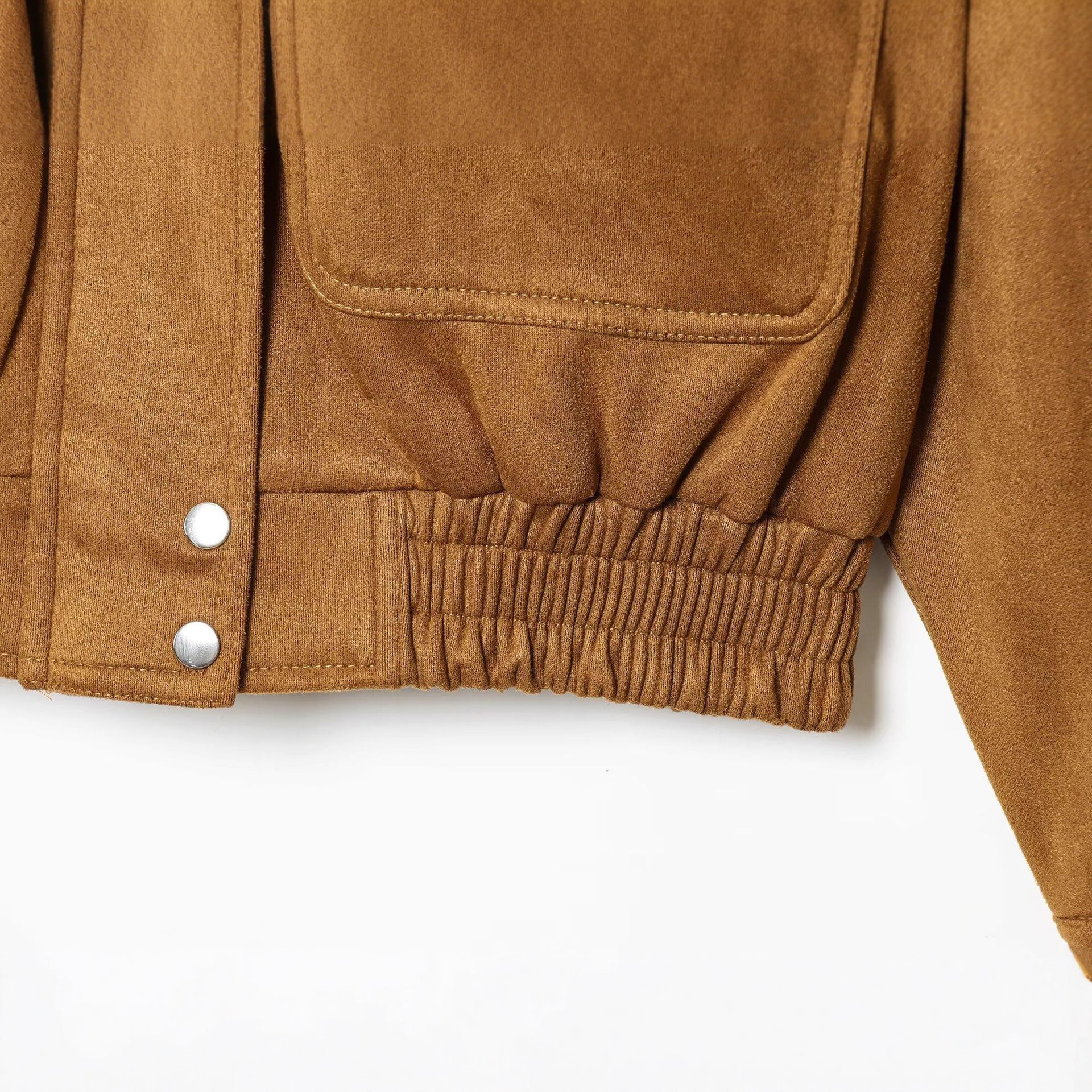 Women's Suede-Feel Loose Bomber Jacket
