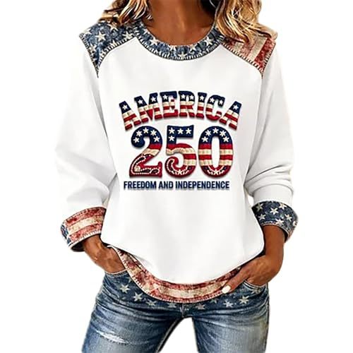 Women's USA Flag Star Print Sweatshirt