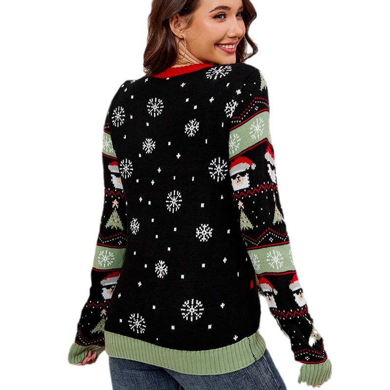 Women's Christmas LED Light-Up Alpaca Jacquard Sweater
