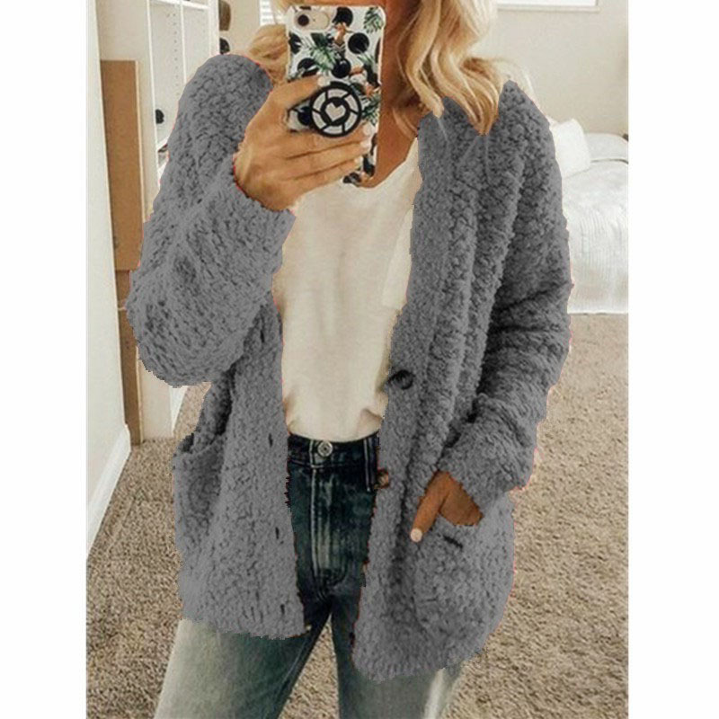 Women's Faux Shearling Coat Casual Loose Fit Plus Size