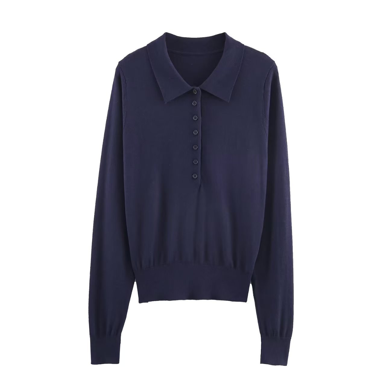 Women's Square Neck Embroidered Knit Long Sleeve Top