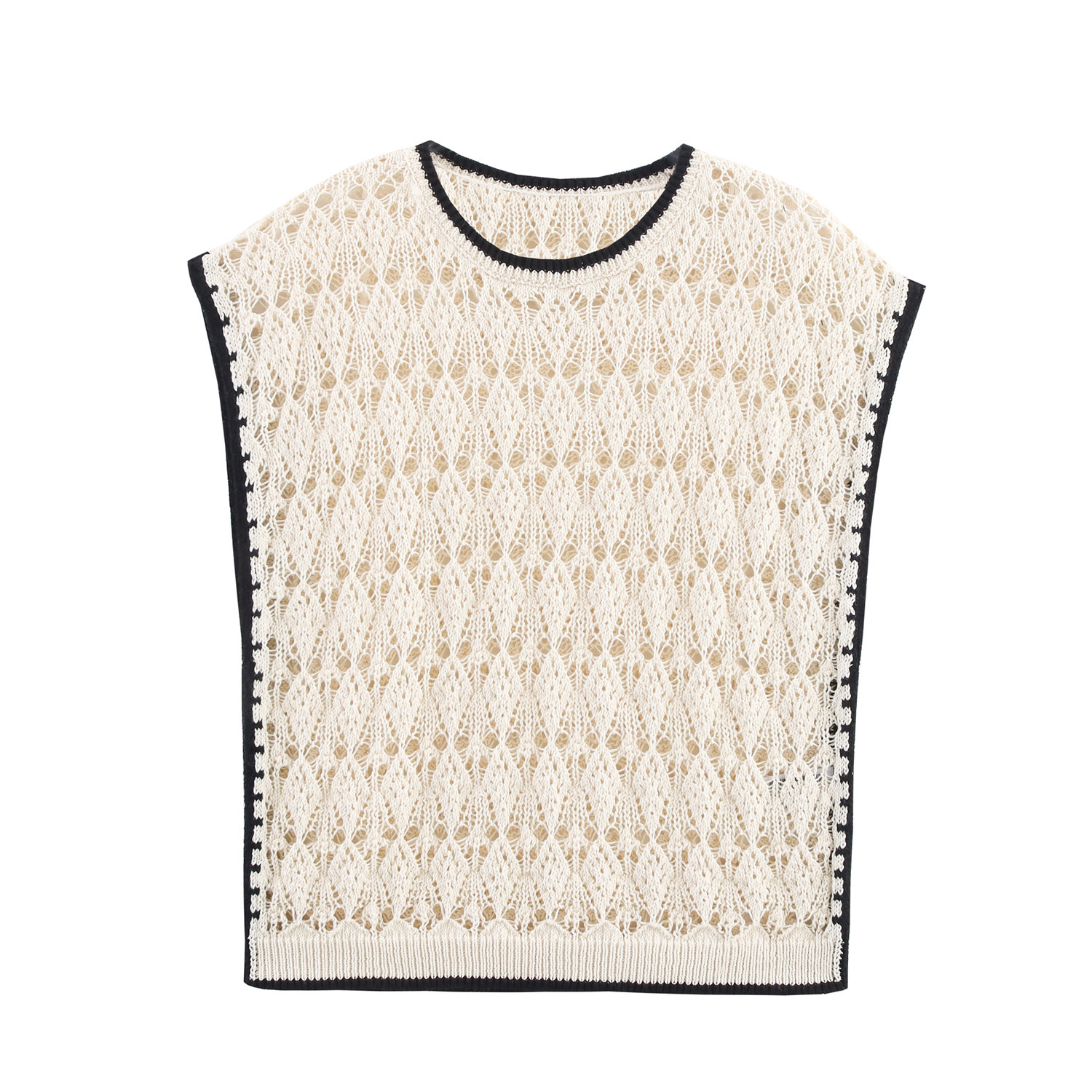 Jacquard Mesh Knit Tank Top