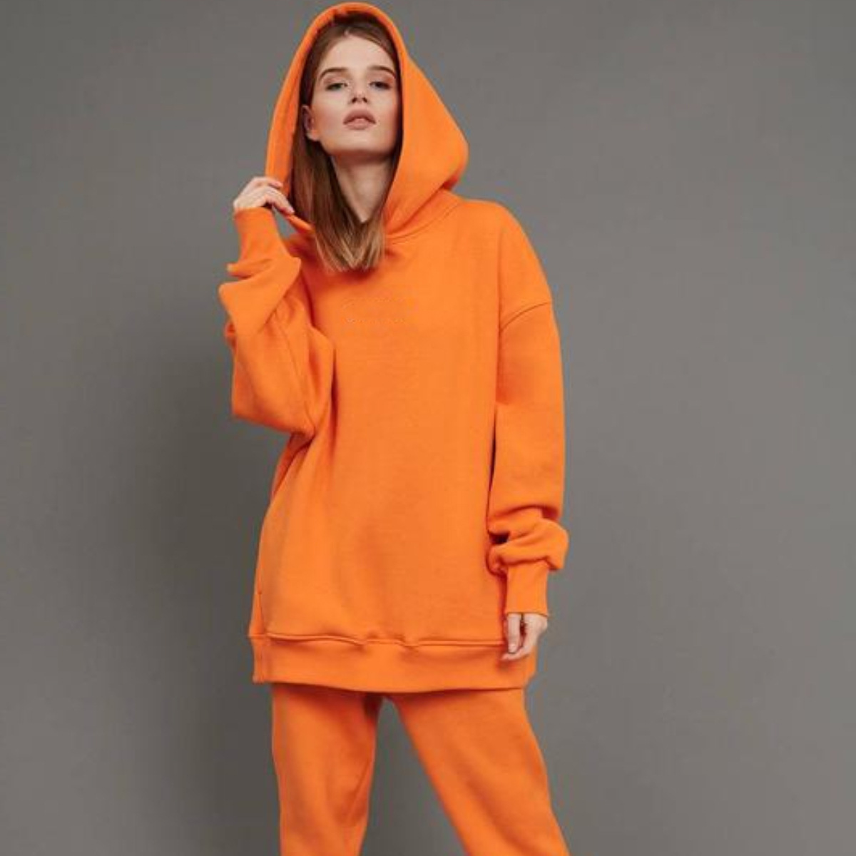 Women's Hooded Loose Casual Two-Piece Sweatsuit Set