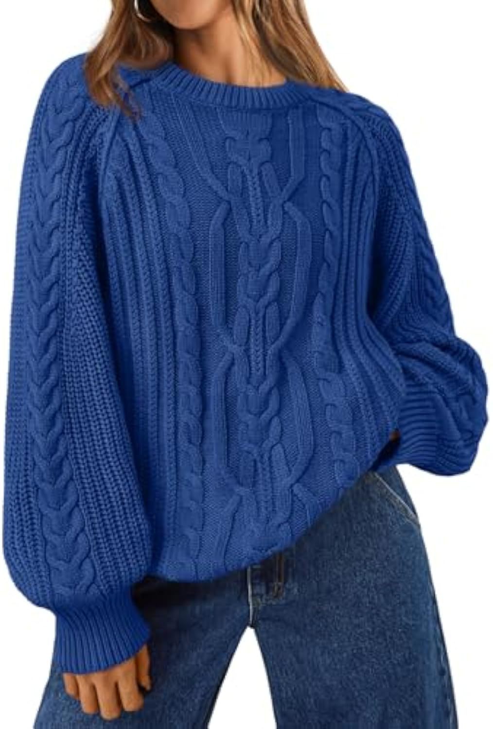 Women's Solid Color Crewneck Long Sleeve Sweater