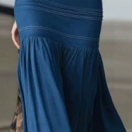 Women's Elegant Denim Front Zip Long Sleeve Maxi Dress