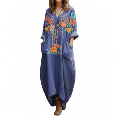 Women's Boho A-Line Midi Dress with 3D Print