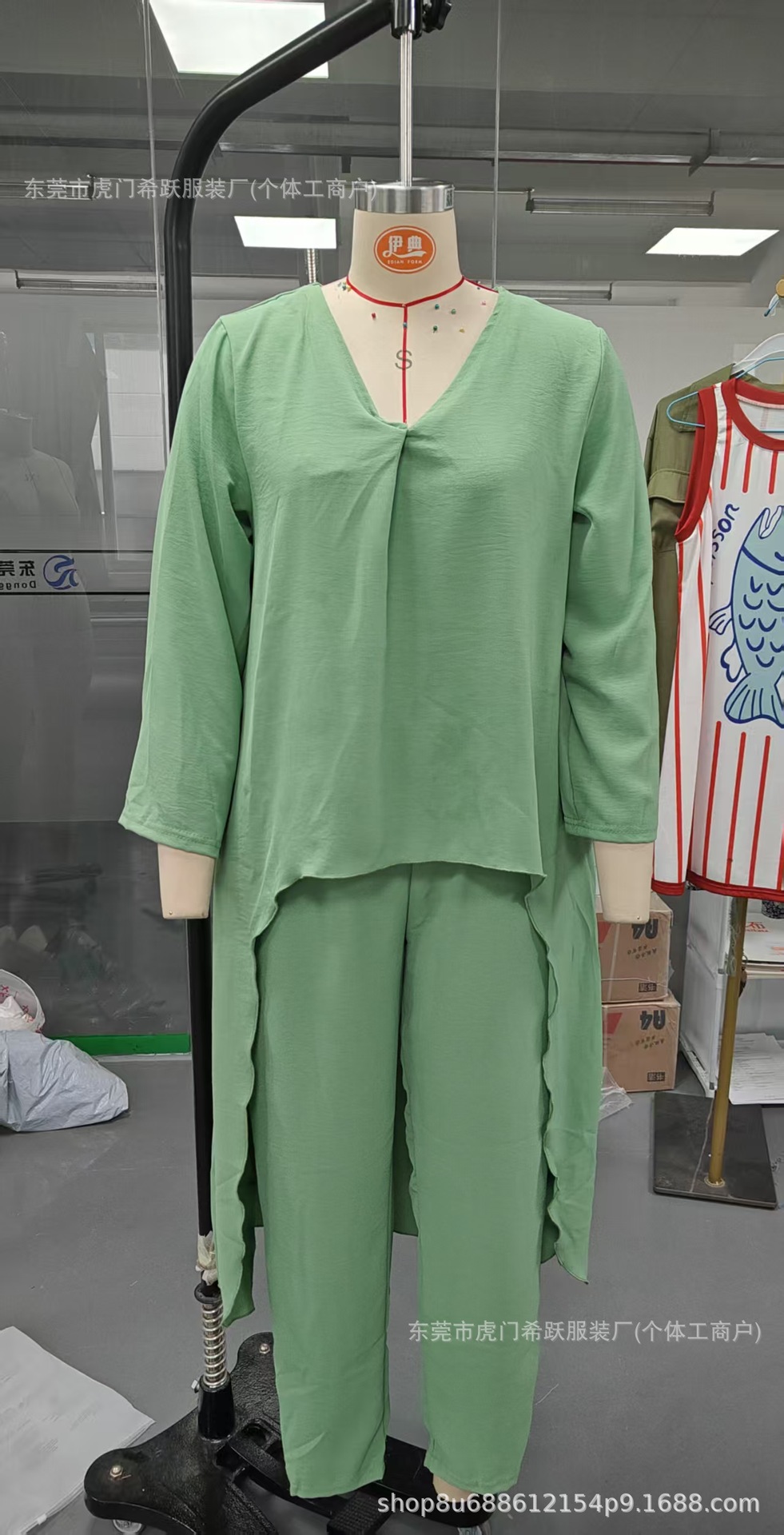 Women's Summer V-Neck Two-Piece Skirt Set with Pockets, Solid Color, Loose Fit