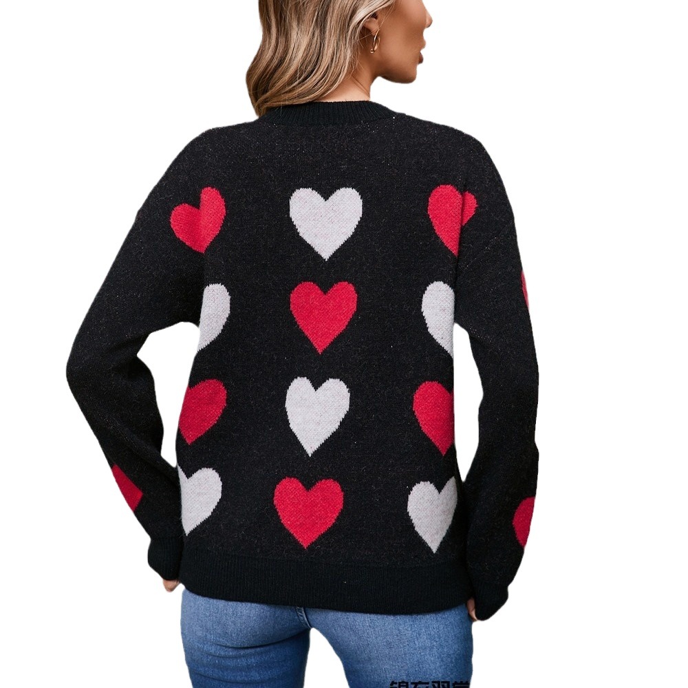 Heart Crewneck Pullover Sweater