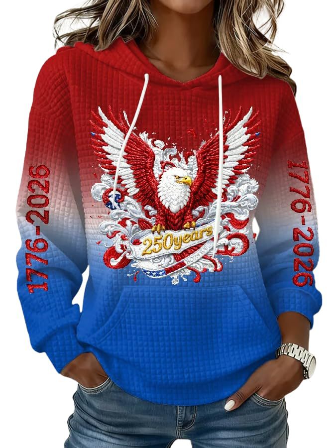 Women's Casual Printed Hoodie Long Sleeve Crewneck