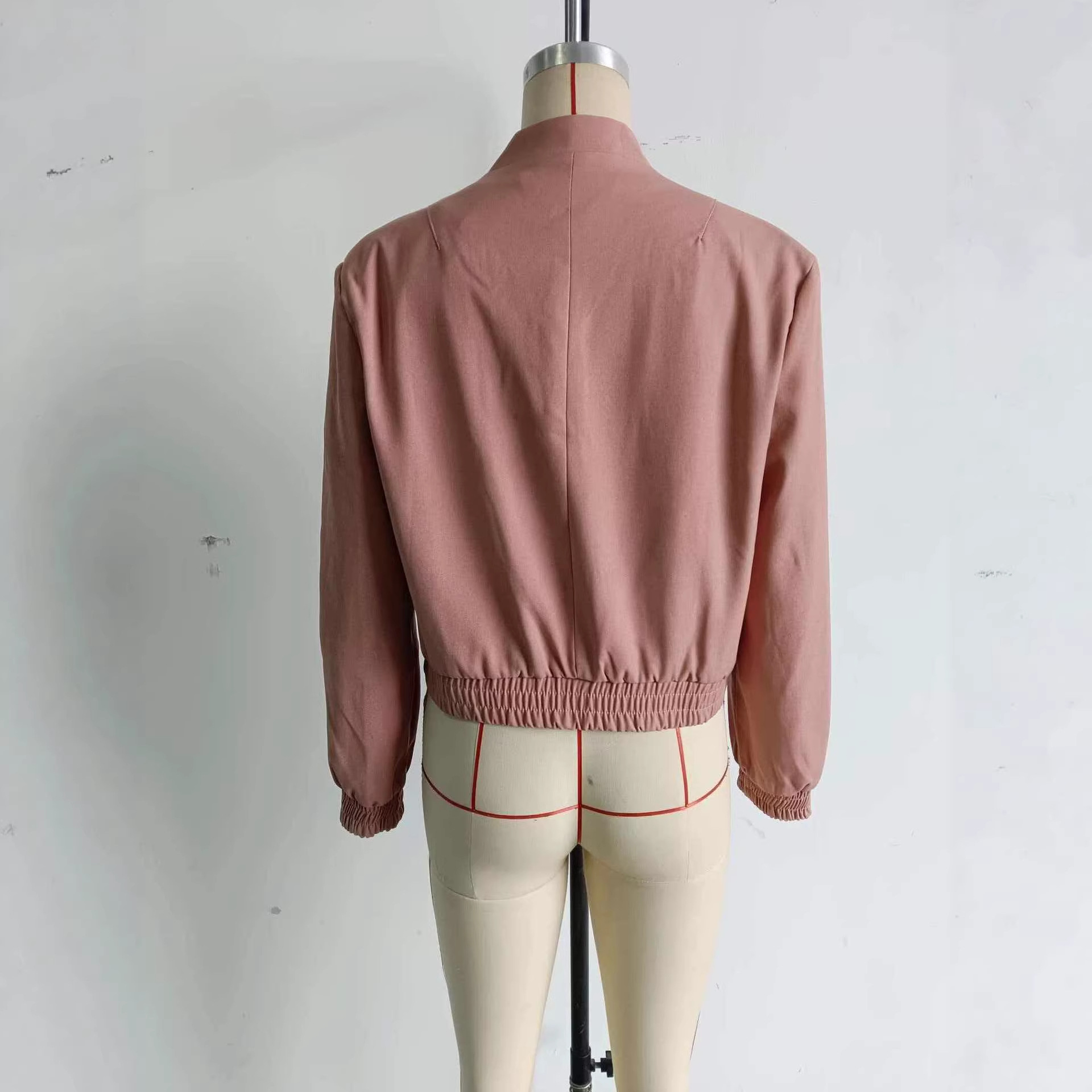 Women's Loose Fit Stand Collar Button Jacket