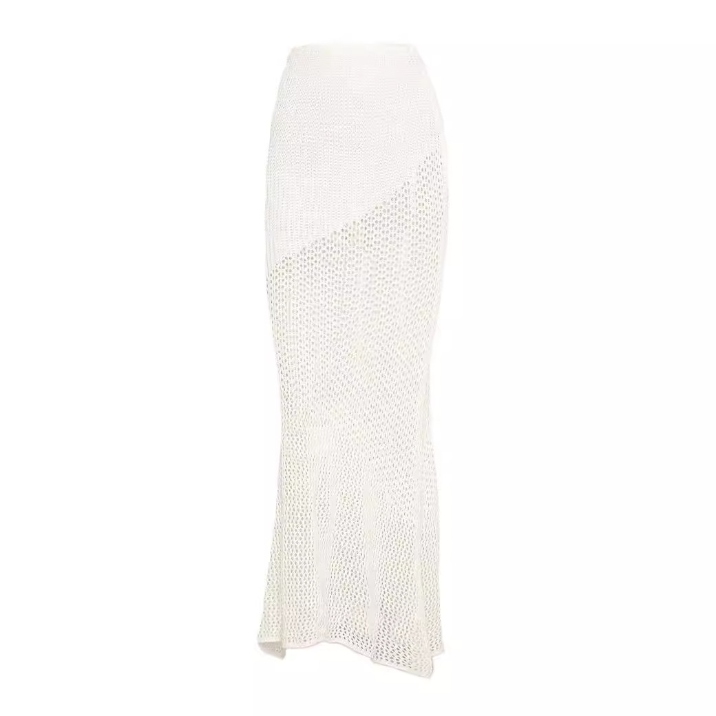 Women's Tie-Strap Long-Sleeve Bodycon Knit Midi Skirt Set