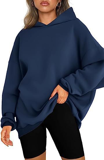 Women's Oversized Fleece-Lined Hooded Pullover Sweatshirt