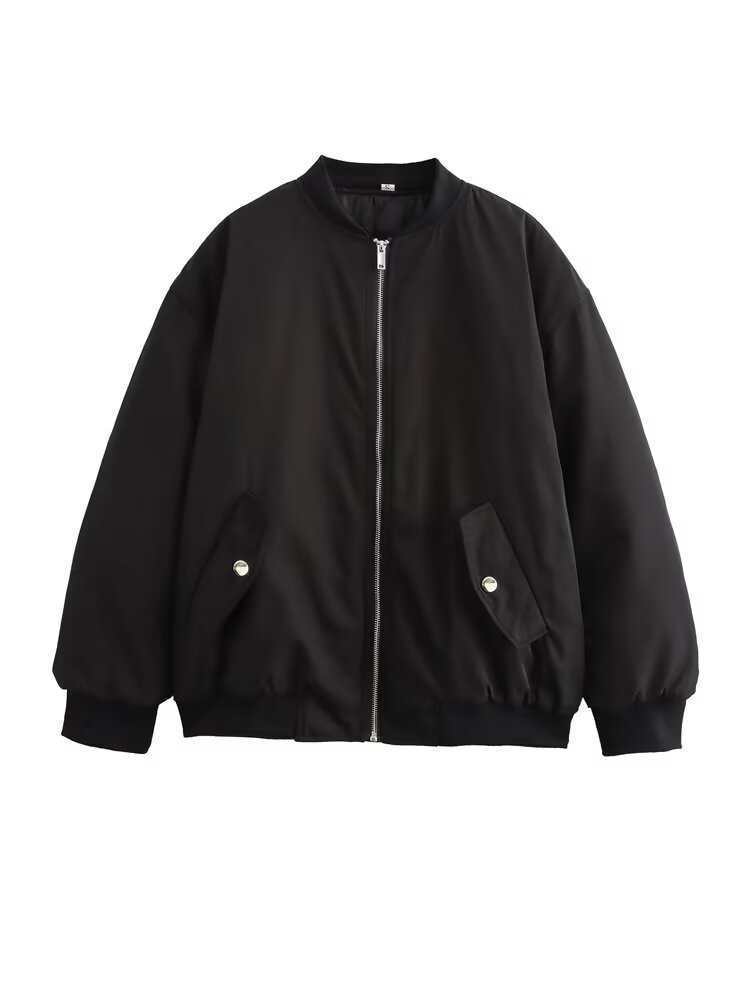 Black Oversized Baseball Jacket