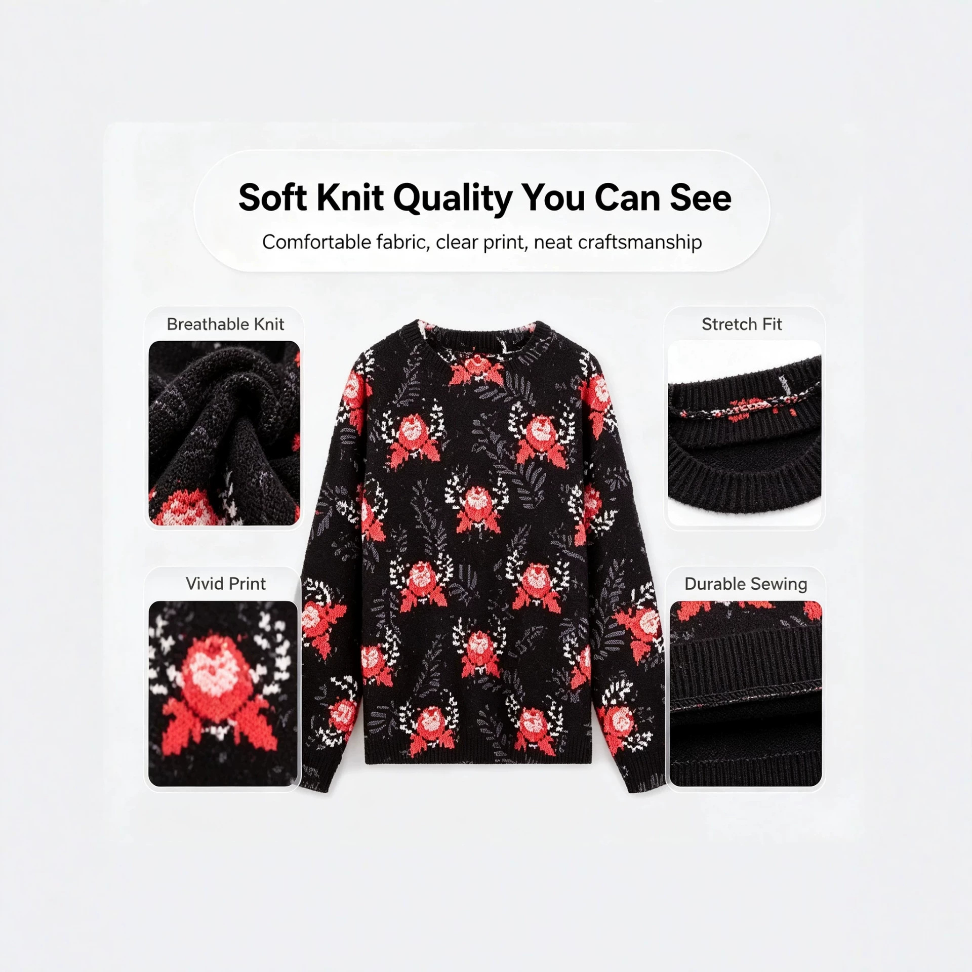 Christmas 3D Print Crewneck Pullover Sweater